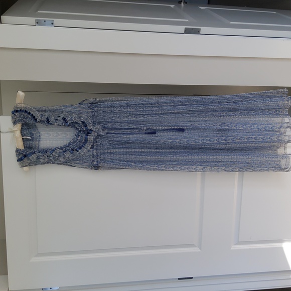 Free People In Paris Maxi Top Sheer Duster Blue - Picture 11 of 16